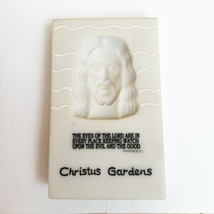 2000 Christus Gardens Jesus Face Optical Illusion Sculpture Plaque Proverbs 15:3
